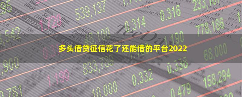 多头借贷征信花了还能借的平台2022