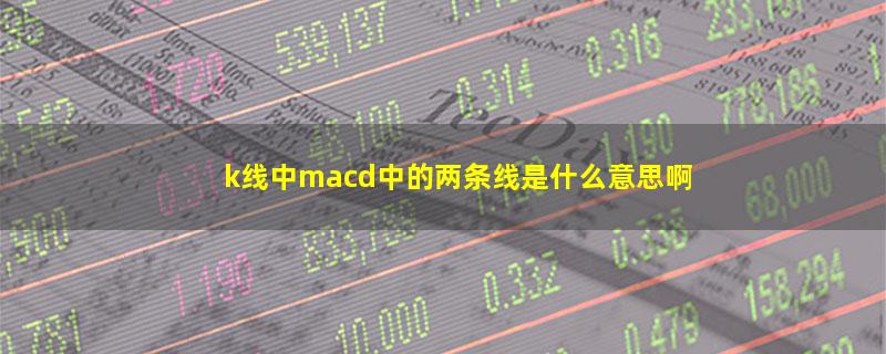 k线中macd中的两条线是什么意思啊