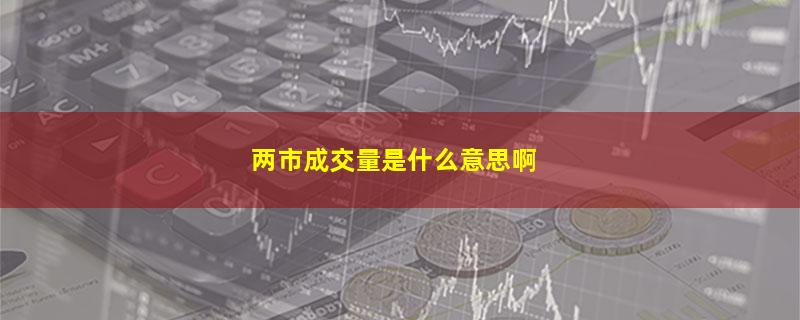 两市成交量是什么意思啊