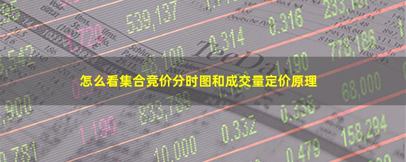 怎么看集合竞价分时图和成交量定价原理