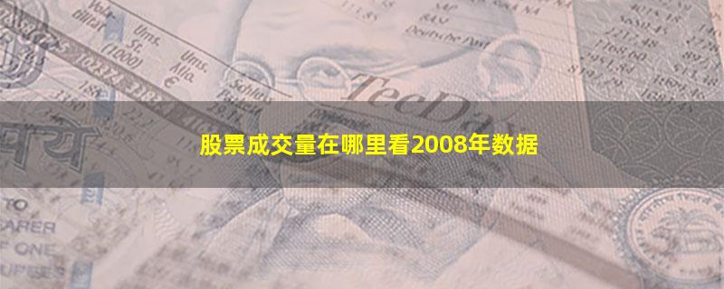 股票成交量在哪里看2008年数据