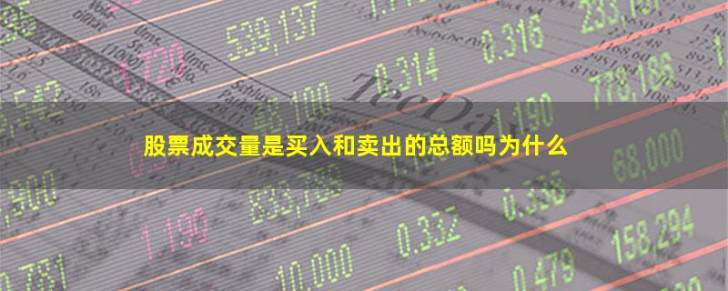 股票成交量是买入和卖出的总额吗为什么